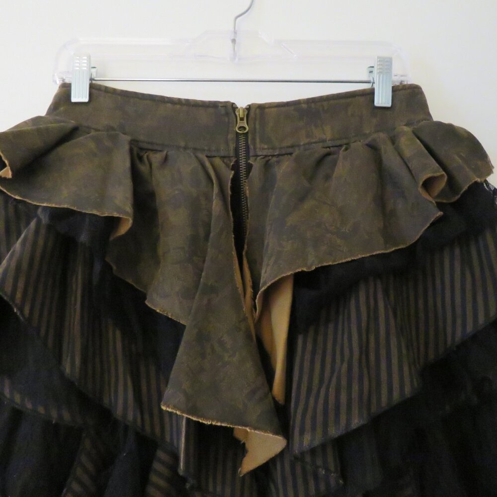 DEVIL FASHION Pendragon Steampunk Waterfall Skirt Pirate Goth Whimsigoth M NWT - Picture 11 of 14